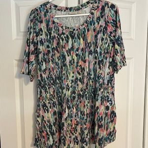 LOGO leopard print multicolor blouse